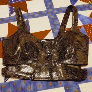 Zara Snake Print Crop Bralette Top